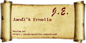 Janák Ernella névjegykártya